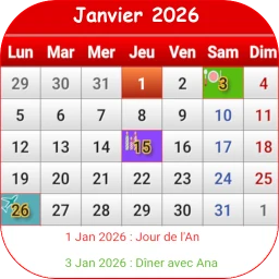 Biểu tượng Saint Martin Calendrier 2026